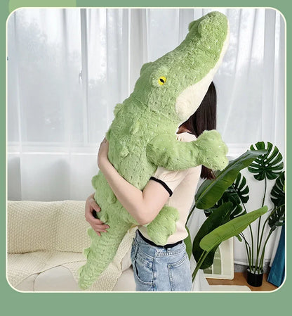 Soft Crocodile Plush Toy – Fluffy Stuffed Alligator Pillow Doll, Jungle Green Sofa Cushion, Birthday Gift