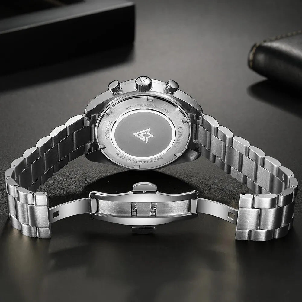 CADISEN 2024 Men’s Quartz Business Watch — VD53 Luxury Chronograph Timepiece for Men