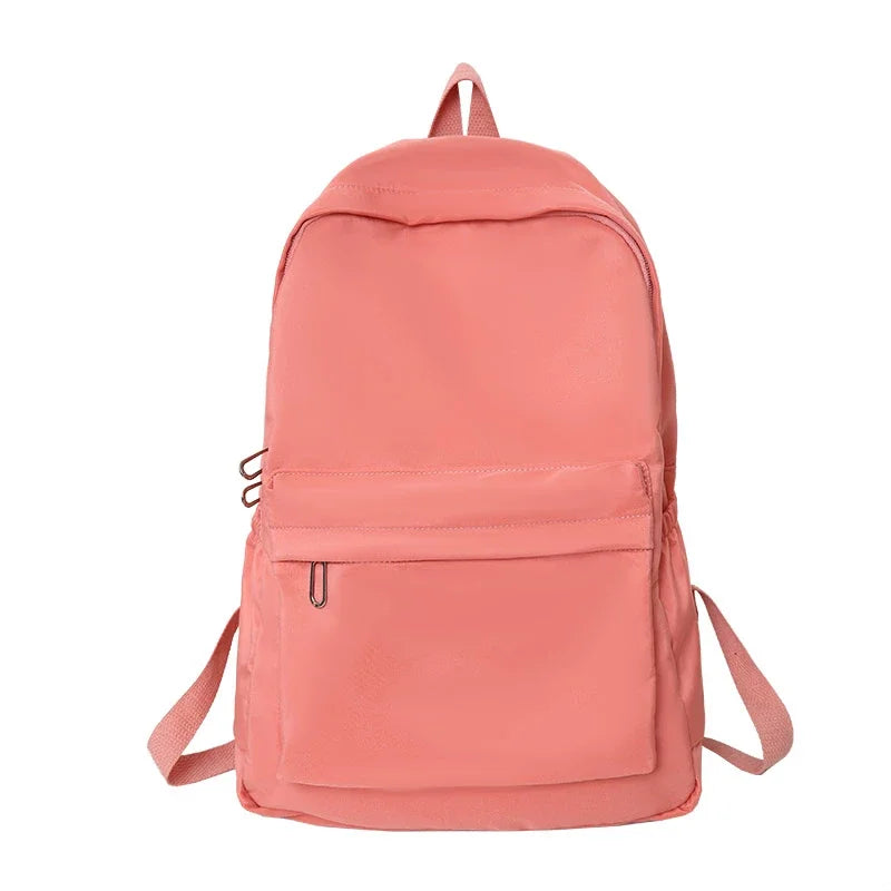 Simple Solid Color Casual Backpack | Lightweight Multifunctional Bag for School & Travel