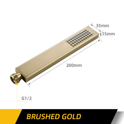 Square Handheld Shower — High-Pressure Brass Hand Shower for Bathroom