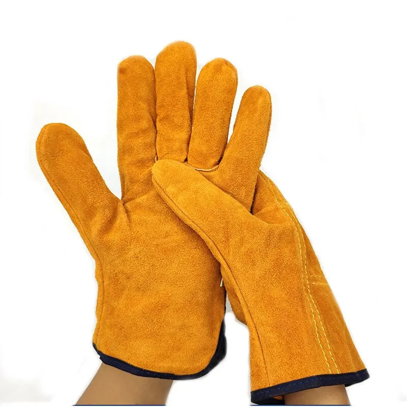 Men's Work Gloves – Soft Cowhide Driver, Hunting, Driving, Farm, Garden & Welding Safety Mechanic Gloves