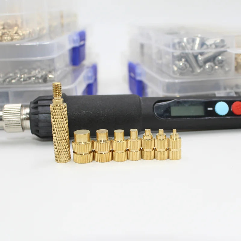 M2 M3 M4 Brass Insert Nuts for Bolt & Screw Implantation – Hot Melt Knurled Thread & Soldering Iron Tip for 3D Printer