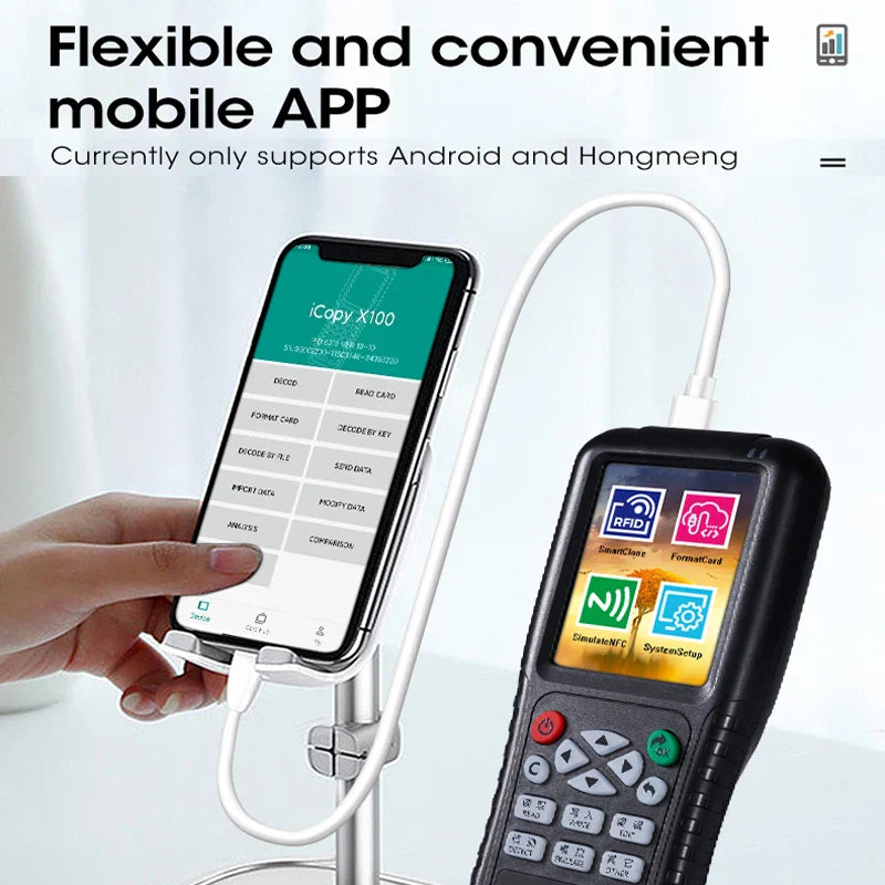 RFID Reader & Writer | Key Card Programmer, NFC Copier & Decoder with Mobile App