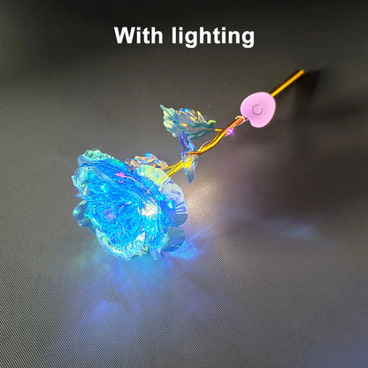 LED 24K Foil Plated Roses – Valentine's & Mother's Day Gift, Artificial Flower Decor, Romantic Wedding & Lover Lighting