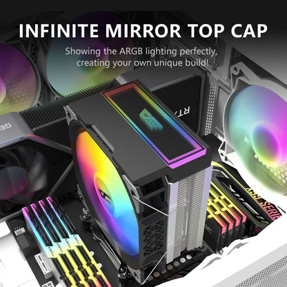 Darkflash U400 ARGB CPU Cooler — 4 Heat Pipe 120mm PWM Air Cooler for Intel LGA 115X/1200/1700 & AMD AM4/AM5
