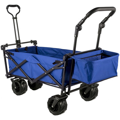 VEVOR Extra Large Collapsible Garden Wagon – Foldable Cart with Removable Canopy for Camping, Shopping & Groceries