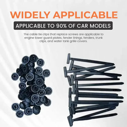 Cable Tie Buckle Fastener - Core Nail Push Rivet Clips for Car Mudguard, Fender, Inner Lining & Trunk