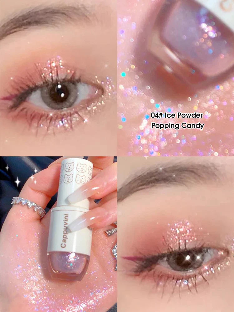 Cappuvini Star Dots Liquid Eye Shadow, Pearlescent High Gloss, Fine Flashing for Easy Application, Dazzling Liquid Eye Shadow
