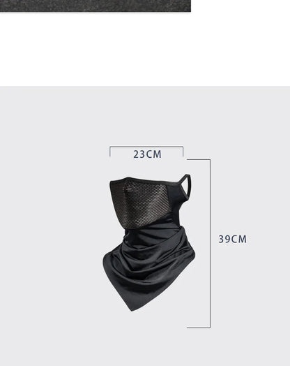 Summer Men’s Full-Face Cycling Mask – Breathable Ice Silk Neck Bandana with UV Protection