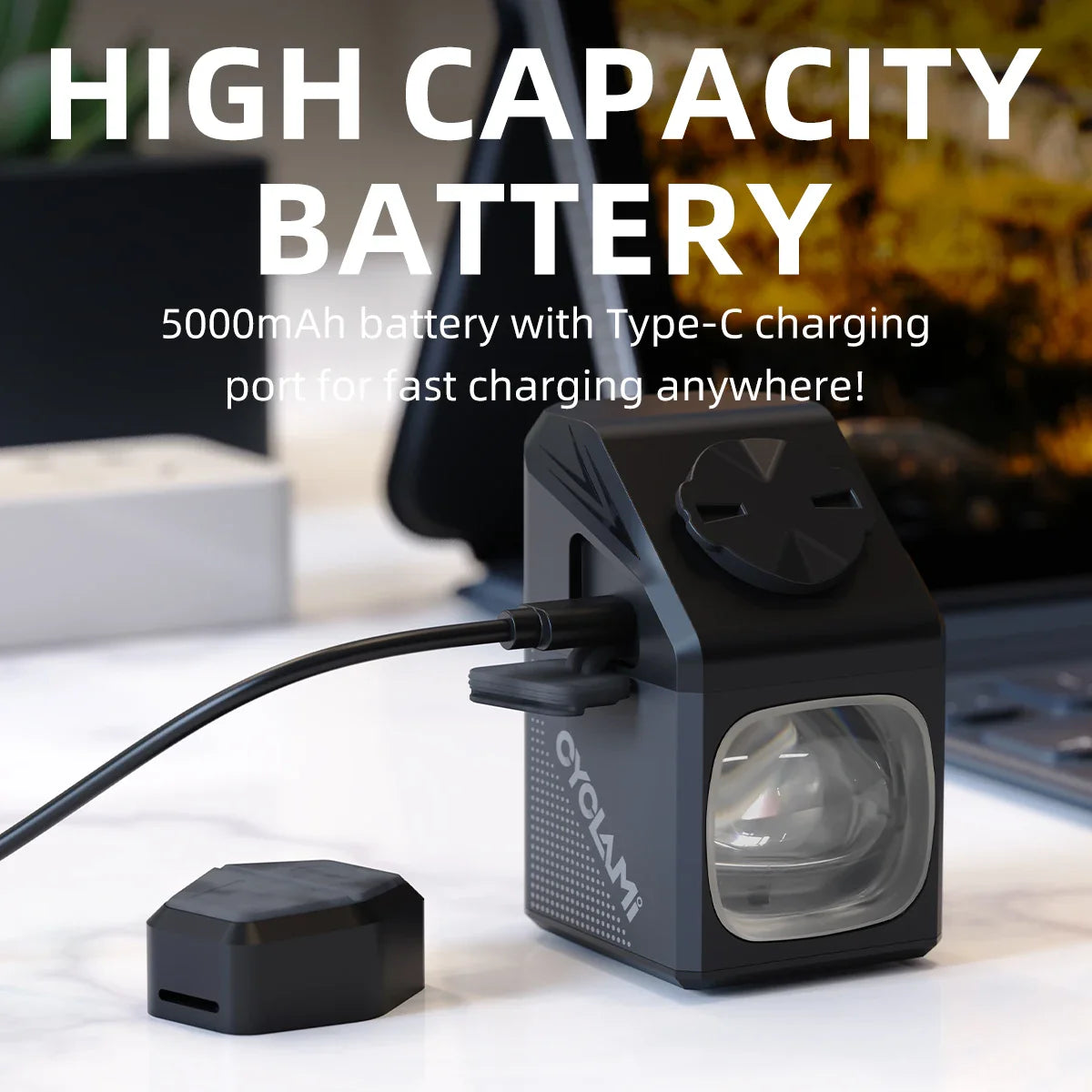 CYCLAMI CYC 1000 Lumen Bike Headlight – Ultra Bright Front Lamp with GoPro Mount & Wireless Remote for MTB & Road