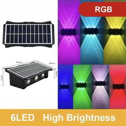 Solar Wall Lamp - Waterproof Outdoor LED Up & Down Light for Garden, Yard & Balcony Decor