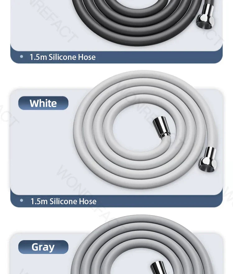 Bathroom Silicone Shower Hose — Flexible, Anti-Kink, Explosion-Proof High-Toughness Shower Tube