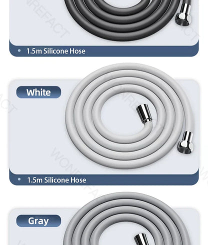 Bathroom Silicone Shower Hose — Flexible, Anti-Kink, Explosion-Proof High-Toughness Shower Tube