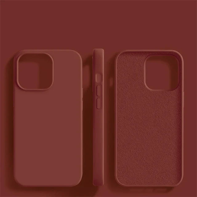 Original Liquid Silicone iPhone Case - Shockproof Soft Back Cover for iPhone 15, 14, 13, 12, 11 Pro Max & More