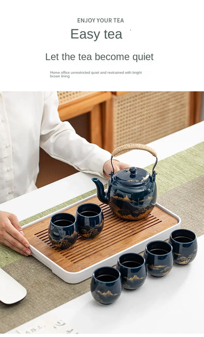 180ml Japanese-Style Ceramic Tea Mug – Large Single Teacup for Home Tea Set or Master Use