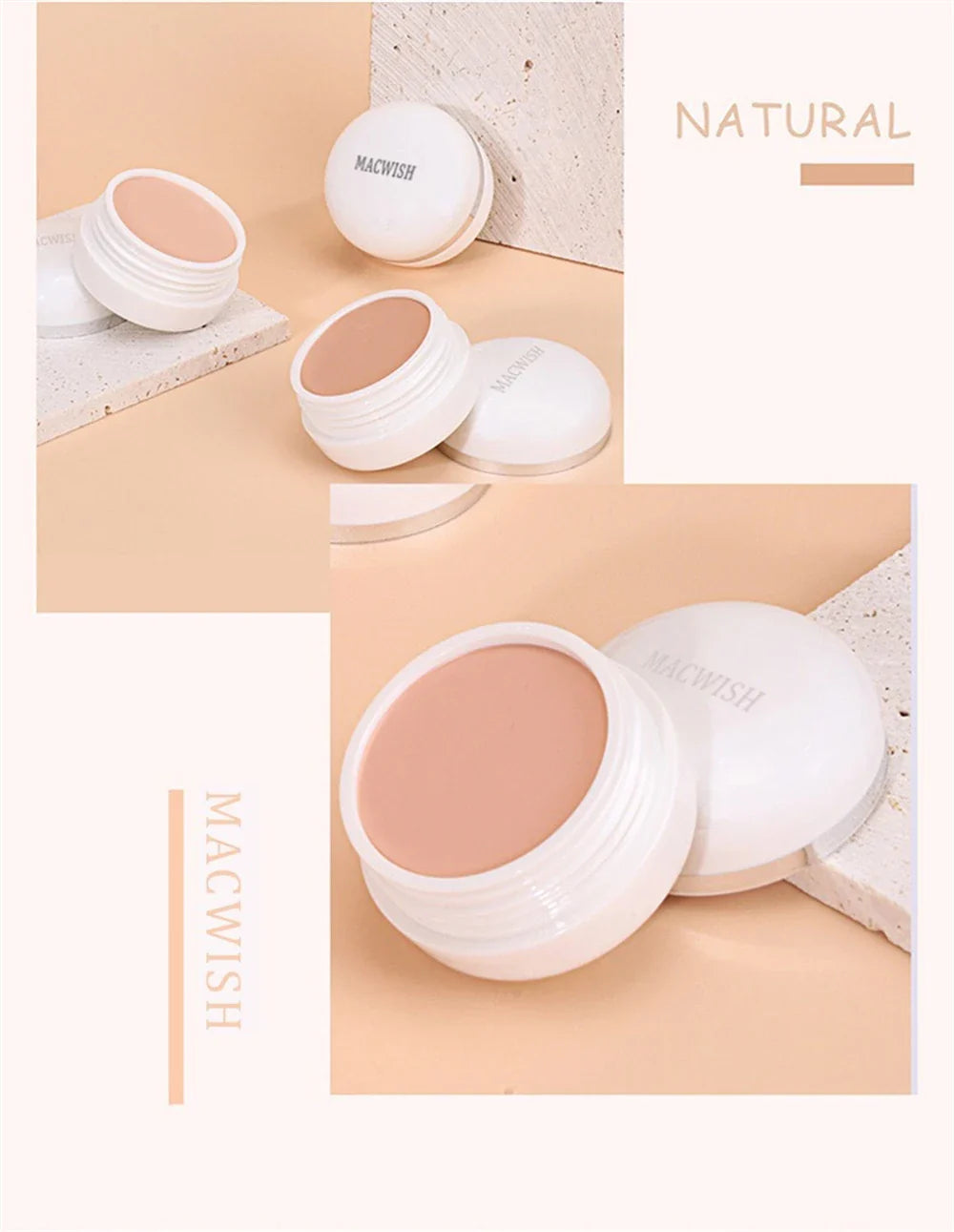 Waterproof Full Coverage Concealer – Natural Finish Foundation for Tattoos, Scars, Dark Circles, Acne, and All Skin Types