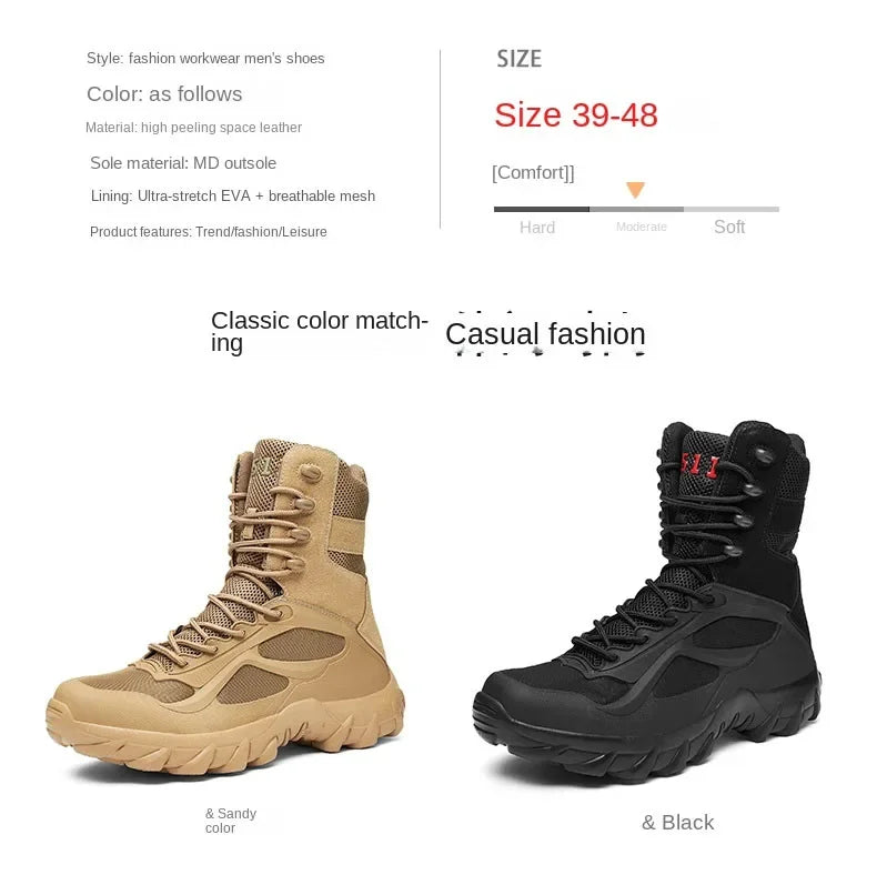 Men's Tactical Boots - Lightweight Autumn Special Forces Field Boots, Non-Slip Outdoor Shoes for Men (Zapatillas Hombre)