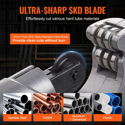 VEVOR 3PCS Heavy Duty Tubing Cutter Set – Mini Pipe Cutter & Deburring Tool for Copper, Aluminum, Steel & Plastic Pipes