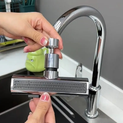 Universal 360° Rotating Kitchen Faucet Bubbler - Splash Proof Waterfall Outlet with 3 Modes - Multifunctional Tap Nozzle Extension