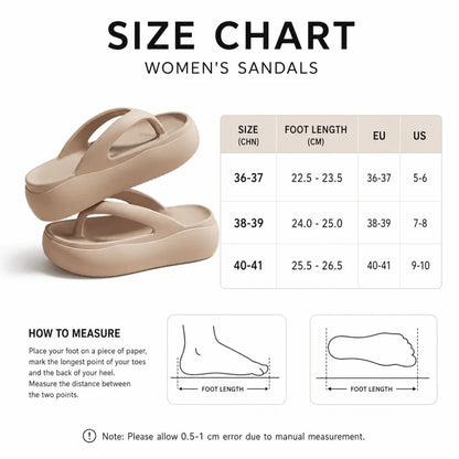 Height-Increasing Platform Slippers - 5CM EVA Non-Slip Lightweight Beach Sandals for Women