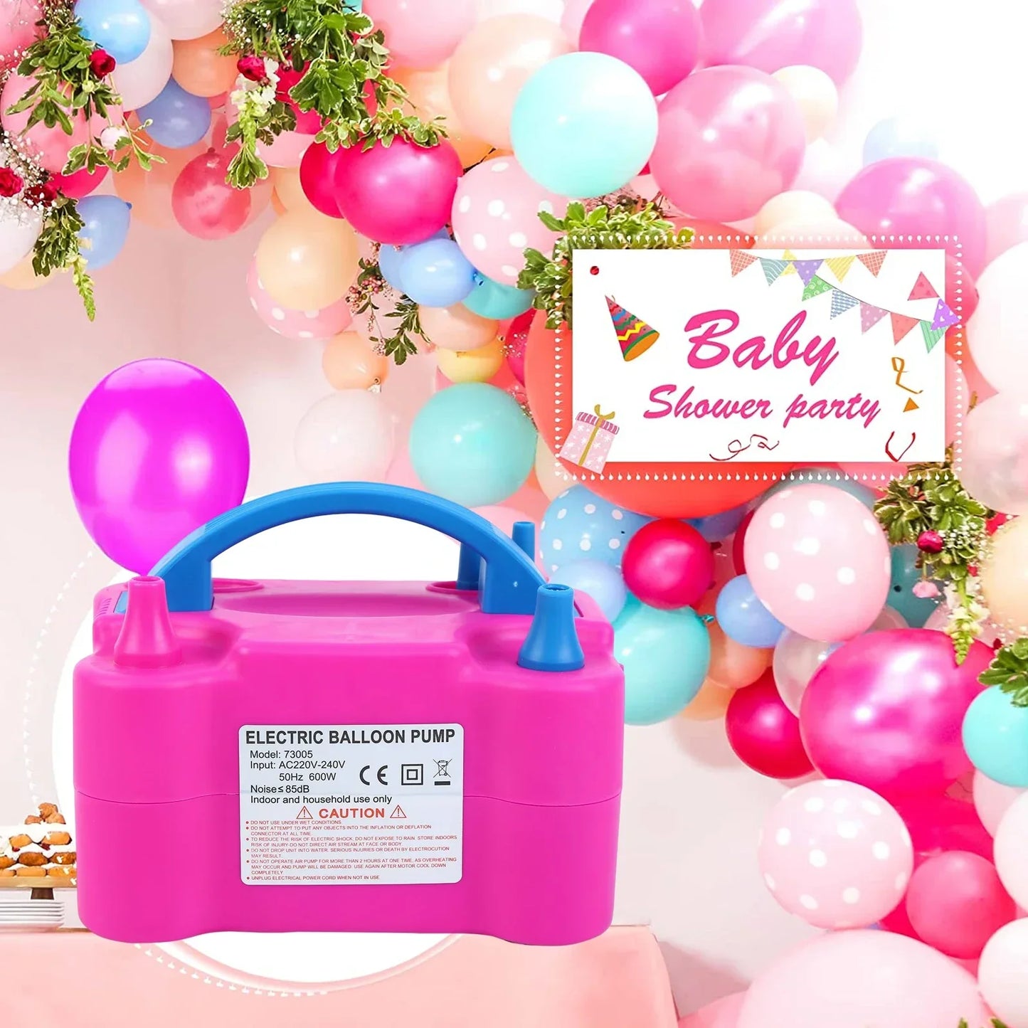 Samger 220V Electric Balloon Air Pump: High-Power Two-Nozzle Inflator for Fast Party Decorations