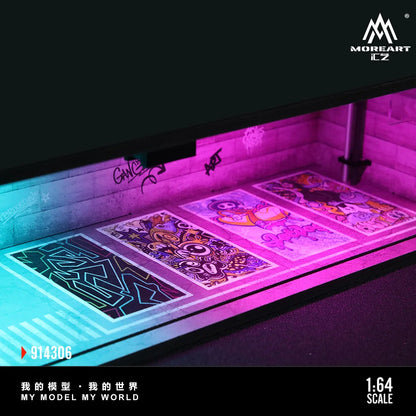 More Art 1:64 Scale Parking Lot Diorama – Light Version for Display, Collection & Gift