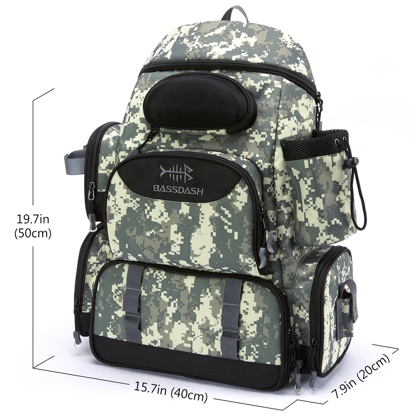 Bassdash Fishing Tackle Backpack – Lightweight Multifunctional Tactical Bag with Tackle Box