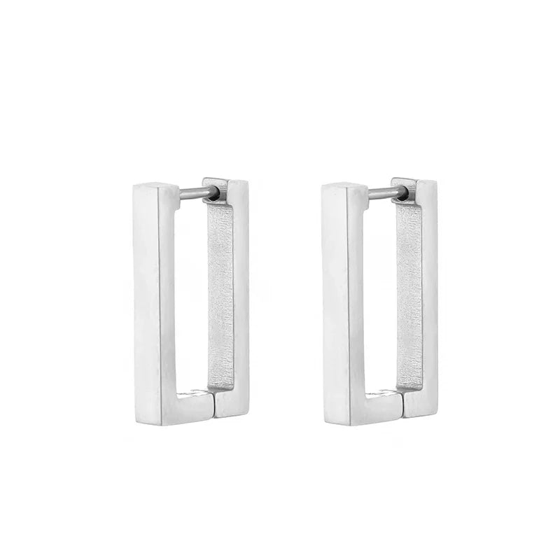 Classic Stainless Steel Hoop Earrings - Heart, Star, Oval & Geometric Punk Hip Hop Jewelry for Women & Men
