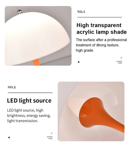 LED Mushroom Small Table Lamp - Portable USB Charging Dimmable Flower Bud Lamp - Bedroom Bedside Lamp