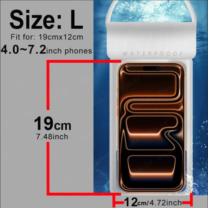 IPX8 Universal Waterproof Phone Pouch – Dry Bag Case for iPhone 16/17 Pro Max, Xiaomi, Samsung