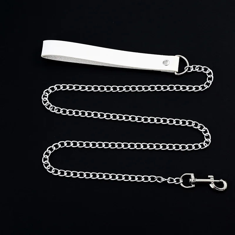 Goth Punk Rock Choker Necklace — Black Leather Collar for Women, Halloween Cosplay Jewelry & Party Costume Accessory