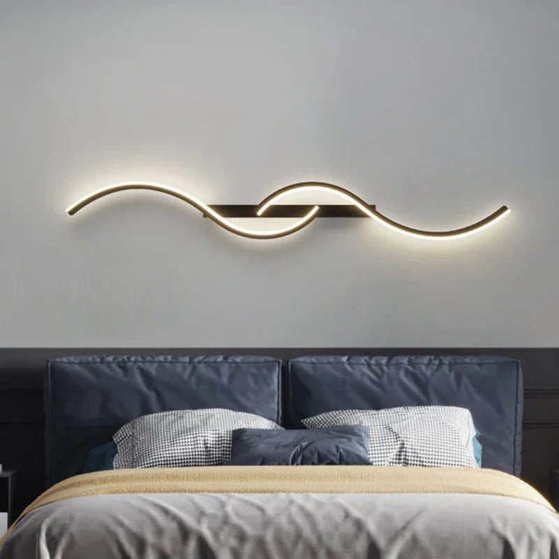 Modern LED Wall Lamp - Minimalist Long Strip Light Fixture for Bedroom Bedside & Living Room Indoor Lighting