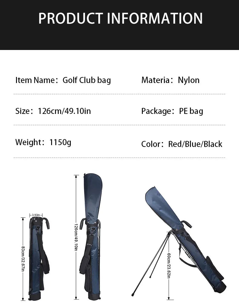 Lightweight Golf Club Bag with Bracket – Waterproof Golf Stand Carry Bag, Golf Gun Rack