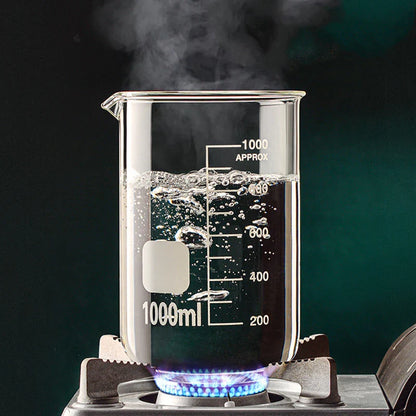 High Borosilicate Glass Measuring Cup – 50/100/150/250/500/1000ml Clear Scale Laboratory Beaker for Kitchen Baking & Mixing