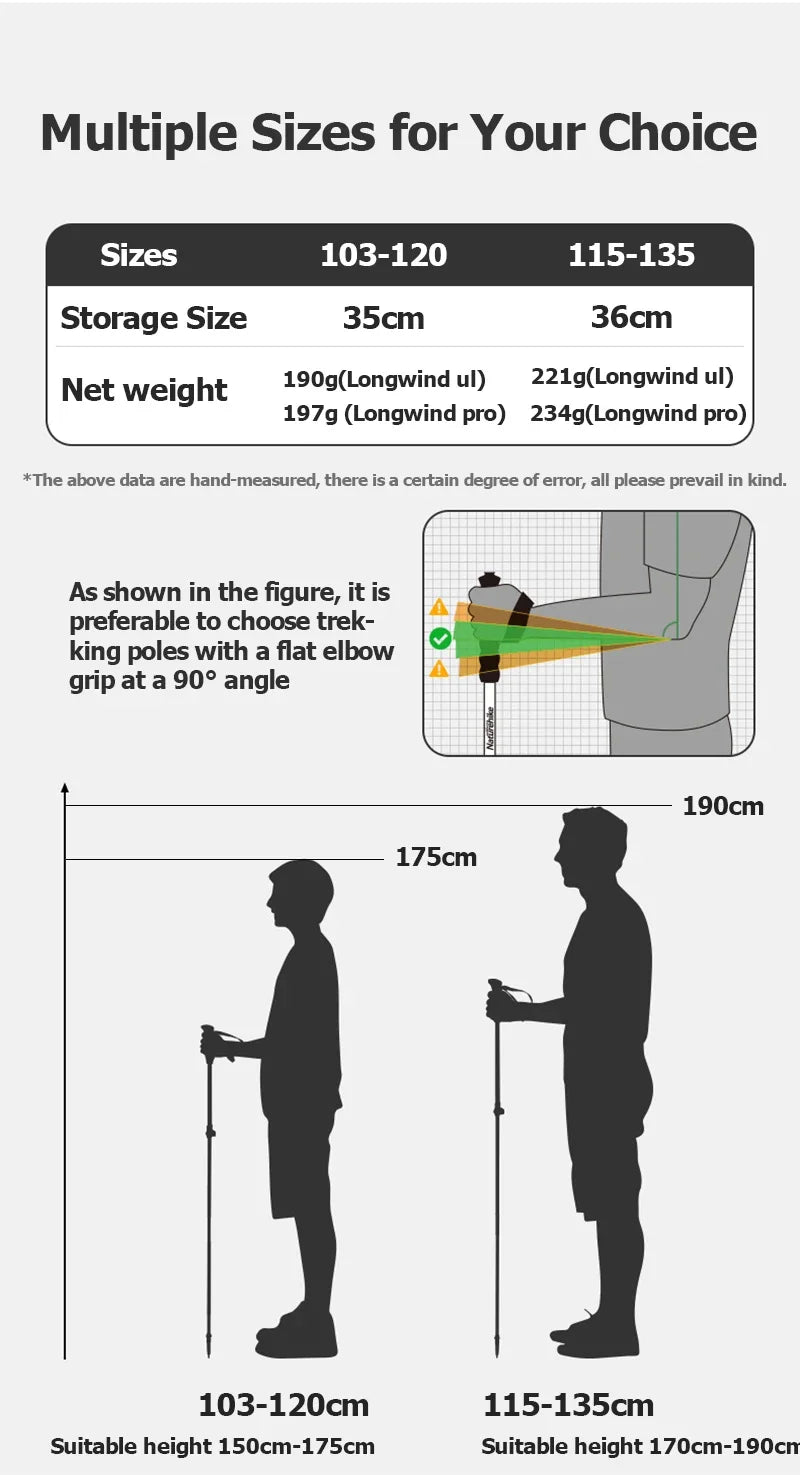 Naturehike Lightweight Trekking Poles – Carbon Fiber & Aluminum Alloy Folding Walking Sticks for Hiking & Climbing