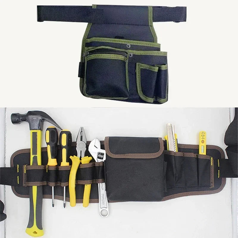 Multifunctional Tool Storage Bag – Electrician Toolkit Waist Pouch with Belt for Drill, Wrench, Screwdriver, and Hardware Tools – Organizer Bag