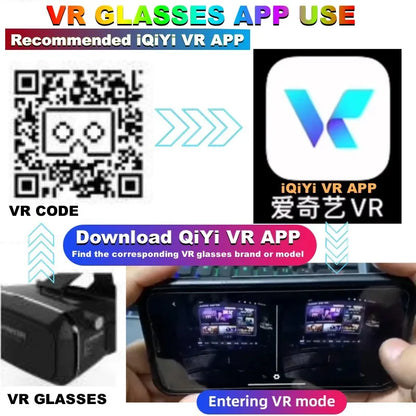 Original J60 4K Wireless VR Glasses – Stereo 3D Virtual Reality Headset for Smartphones Up to 6.7"