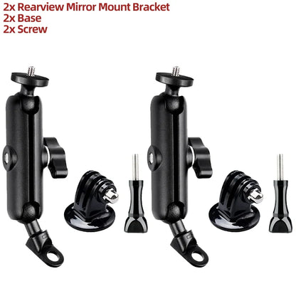 Motorcycle Handlebar & Mirror Mount – GoPro 13/12/11/10/9, Insta360, SJCAM & DJI Osmo Action Camera Bicycle & Bike Bracket Accessories Holder