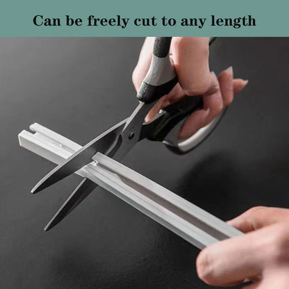 Self-Adhesive Curtain Track Nano Silent Sliding Rail, No-Drill Top & Side Mounted Window Curtain Rod Accessory for Easy Installation