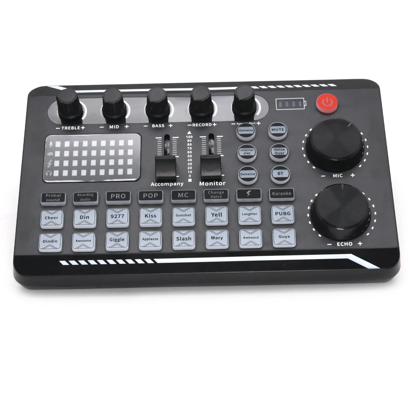 Live Sound Card Audio Interface - DJ Mixer with Voice Changer Effects & Bluetooth for Streaming, Singing and Recording