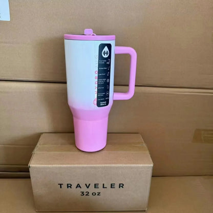 HydroJug 32oz/40oz Traveler Tumbler — Stainless Steel Vacuum Insulated Car Mug with Straw Lid & Double Wall Thermal Iced Design