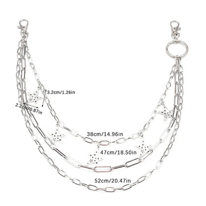 Punk Rock Metal Waist Chain Keychain – Unisex Hip-Hop Jewelry for Jeans, Wallets & Accessories