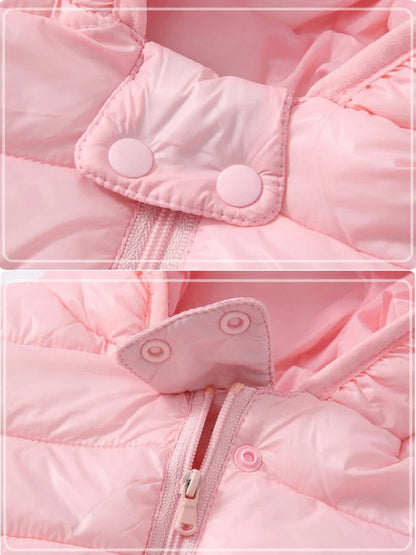 Baby Lightweight Hooded Down Jacket – Warm Zipper Coat for Boys & Girls (0-5 Years), Winter Outerwear Gift