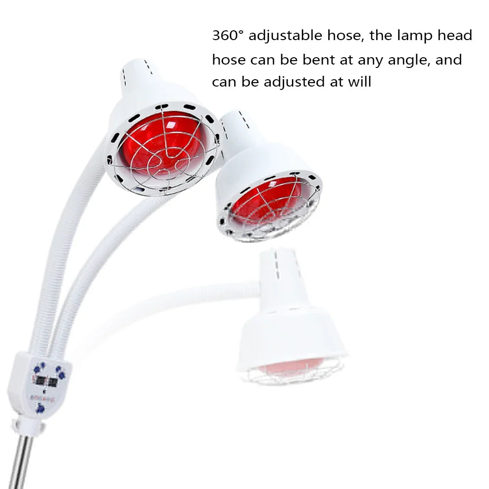 275W Dual-Head Infrared Heat Lamp – Electric Baking Lamp with 360° Adjustable Temperature & Remote Control