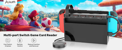Unitek Game Card Switcher for Nintendo Switch OLED — Multi-Game Card Reader with Wireless Remote Control Accessory
