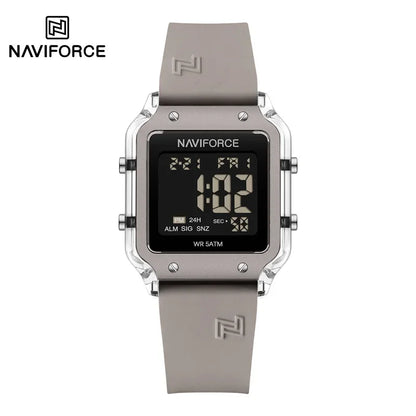 NAVIFORCE Women's Digital Sports Watch - Waterproof Silicone Strap with Time, Date & Week Display