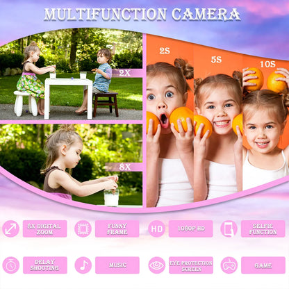 Kids Mini Unicorn Camera - 1080P HD Toy for Boys & Girls, 2" Screen with 32GB SD Card, Perfect Birthday Gift