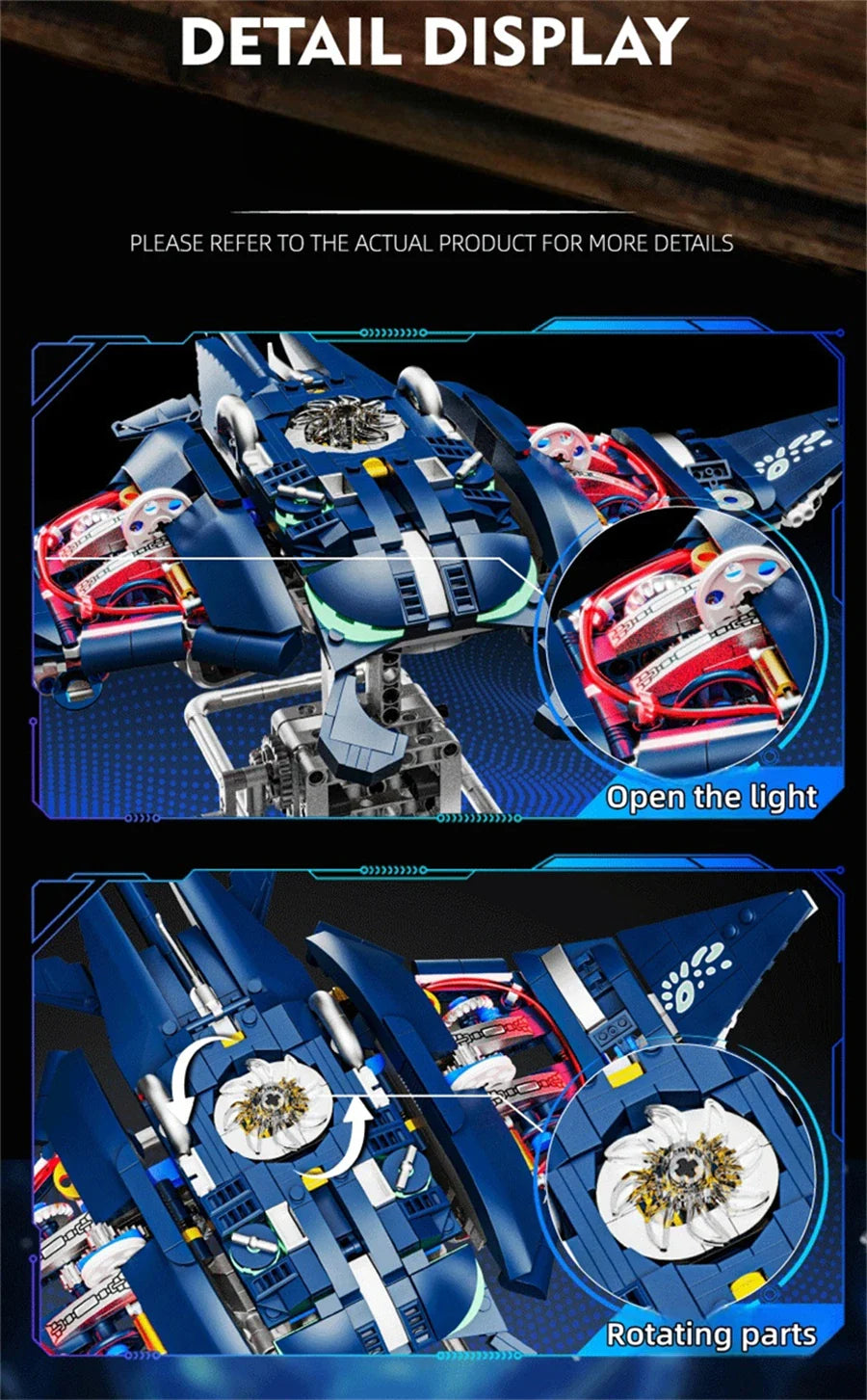 Mechanical Shark & Sea Life Building Blocks Set – Crocodile, Parrot, Mantis, Frog, Manta Ray Toy for Kids