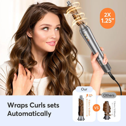 Bopcal 5-in-1 Hair Dryer & Hot Air Comb – 1200W High-Speed Blower with Curling Iron & Multifunction Styling Tools