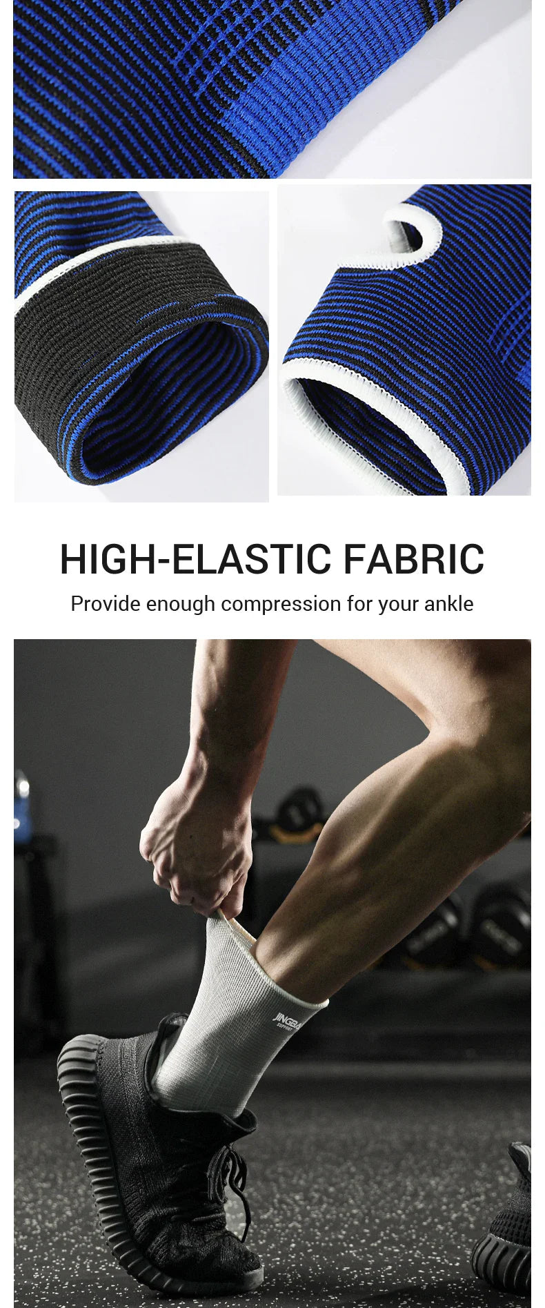 Elastic Breathable Ankle Support Sleeves - One Size for Running, Basketball & Cycling